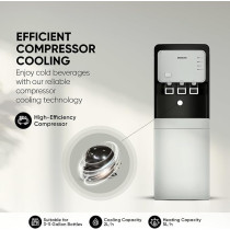 Nikai Bottom Loading Water Dispenser With Pump And 3 Tap Design Hot, Normal, Cold, Compressor Cooling, Bottom Loading, Anti-Bacterial, Stainless-Steel Tank, Low Noise, Anti-Spill System, NWD2000BL