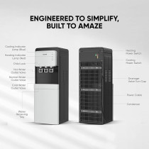 Nikai Bottom Loading Water Dispenser With Pump And 3 Tap Design Hot, Normal, Cold, Compressor Cooling, Bottom Loading, Anti-Bacterial, Stainless-Steel Tank, Low Noise, Anti-Spill System, NWD2000BL