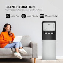 Nikai Bottom Loading Water Dispenser With Pump And 3 Tap Design Hot, Normal, Cold, Compressor Cooling, Bottom Loading, Anti-Bacterial, Stainless-Steel Tank, Low Noise, Anti-Spill System, NWD2000BL