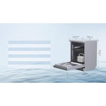 Midea Freestanding Dishwasher, 12 Place Settings, 5 Auto Programs, Inverter Quattro, Silent And High Energy Efficient, Half Load Function, Rapid Wash, Child Lock, Hygiene, 70 Degree Intensive Wash, WQP125203S
