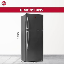 Hoover 490 Liters Top Mount Double Door Refrigerator, Fridge With Freezer, Multi Air Flow, Automatic Defrost, Crisper With Humidity Control Function, ‎‎HTR-H490-S, Silver