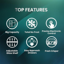 Hisense Two Door Top-Mount 635L Freezer Fridge, Precise Electronic Control, Big Capacity, Total No Frost, 83 x 74.6 x 187 Cm, Silver, RT3N635NAD4