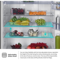 Hisense Two Door Top-Mount 635L Freezer Fridge, Precise Electronic Control, Big Capacity, Total No Frost, 83 x 74.6 x 187 Cm, Silver, RT3N635NAD4