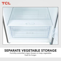 TCL 550L Double Door Refrigerator, No Frost, Electronic Touch Display, Humidity Crisper Control, Twist Ice Maker, Max Space, LED Light, Inox Finish, P550TMN