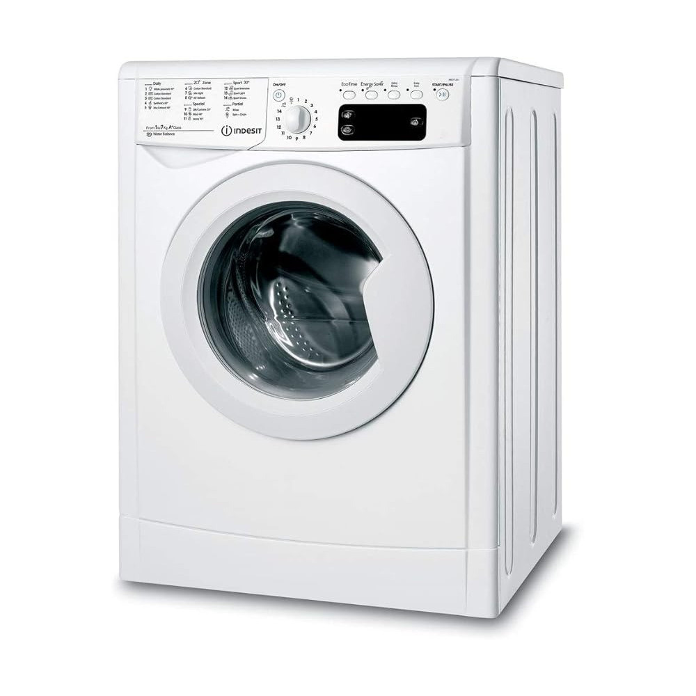 Indesit 7 Kg Freestanding Front Loading Washing Machine, White, IWE-71251CECO-GCC