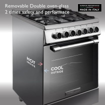 Tecnogas Superiore Gas Cooker, 60 x 60Cm, 67L Gas Oven, N3X66G4VC