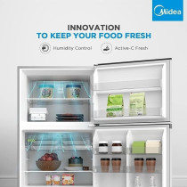 Midea 720L Gross Top Mount Double Door Refrigerator, 2 Doors Frost Free Fridge With Smart Sensor And Humidity Control, Electronic Control, Silver, MDRT723MTE46D