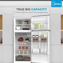 Midea 720L Gross Top Mount Double Door Refrigerator, 2 Doors Frost Free Fridge With Smart Sensor And Humidity Control, Electronic Control, Silver, MDRT723MTE46D