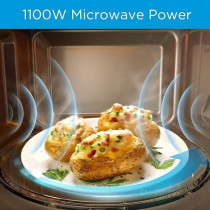 Midea 42L Microwave Oven With Grill, Digital Touch Control, 1000W Power, Child-Safety-Lock, 7 Auto Menus, LED Display With Timer, Grilling Roasting And Cooking Functions, Large Capacity, Silver, EG142A5L