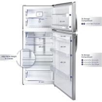Super General 610 Liters Gross Top-Mount Refrigerator-Freezer, No-Frost, Inverter, Electronic Temperature-Control, Lock And Key, Silver, SGR615l, 79 x 68 x 178 Cm
