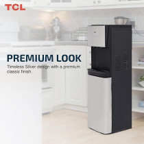 TCL Water Dispenser, Bottom Loading, UV-LED Light, Hot, Cold And Normal Water, 3 Faucets, Child Safety Lock, Silver, Best For Home, Kitchen,Office And Pantry, TY-LWYR96UT