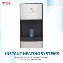 TCL Water Dispenser, Bottom Loading, UV-LED Light, Hot, Cold And Normal Water, 3 Faucets, Child Safety Lock, Silver, Best For Home, Kitchen,Office And Pantry, TY-LWYR96UT