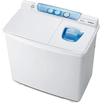 Hitachi 10.5Kg Twin Tub Top Load Washing Machine With Semi Automatic 9Kg Dryer Capacity, Air Jet Dry With Nano Titanium Filter, Dust Cover, Turbo Drying, 2-Way Wash Action, White, PS1100KJ3CGXWH