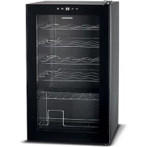 Kenwood Beverage Cooler 24 Bottles Wine Cooler Refrigerator With Double Glass Door, Blue Light, Smart Temperature Control BCM24000BK, Black