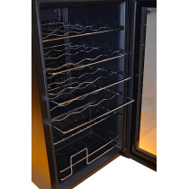 Kenwood Beverage Cooler 24 Bottles Wine Cooler Refrigerator With Double Glass Door, Blue Light, Smart Temperature Control BCM24000BK, Black