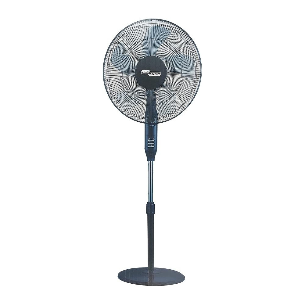 Super General 16 Inch Pedestal Fan With Remote SGSF48MR, Black