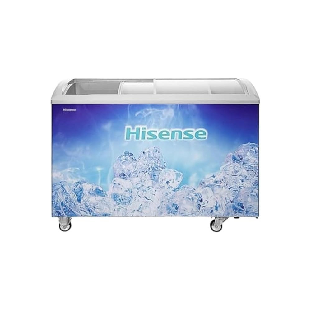 Hisense Sliding Door Freezer White 395 Litres Curved Glass, ICC394N4AWU