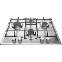 Ariston Built-In Gas Hob 60 Cm, Stainless Steel, Silver, Auto Ignition, Adjustable Flame Level For Better Cooking Result, 60 x 60 Cooker Hob, PCN642IXA