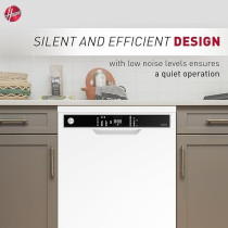 Hoover Freestanding Dishwasher, 12 Place Settings, 5 Programs, Push Button, Delay Start, Half Load Cleaning, Child Safety Lock, Quiet Operation, White, HDW-V512-W
