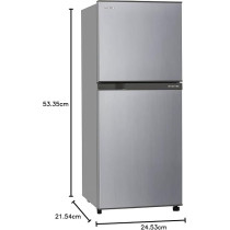 Toshiba 192 Liters Top Mount Refrigerator, No Frost, Inverter Compressor, GRA29USS, Silver