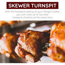 Ariston Freestanding Cooker with Convection Oven, Full Gas Cooking Range-5 Burners With 1 Triple Crown Sabaf, Single Hand Automatic Ignition, Full Safety, Cast Iron Pan Support, AM9GC6KCX/MEA, Grey 90 x 60 cm