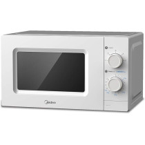 Midea 20 Liters Solo Microwave Oven with 5 Power Levels, 700W, Child-Safety-Lock, Defrost Function, 35 Minutes Timer, Fast Reheat, Push Button Door Opening, Good For Home And Office, White, MO20MWH