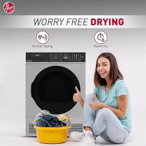 Hoover 8Kg Front Loading Tumble Dryer, 16 Programs, Condenser Type, Knob And Touch Control Panel , Delay Start, Child Lock, Freestanding, Silver, HCD-V812-S