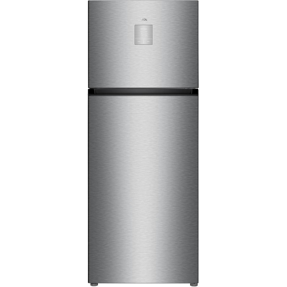 TCL 605L Double Door Refrigerator, No Frost, Electronic Touch Display, Humidity Crisper Control, Twist Ice Maker, Max Space, LED Light, Inox Finish, P605TMN