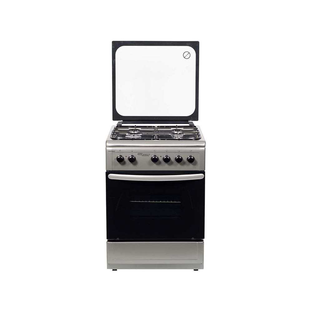 Super General Freestanding Gas-Cooker 4-Burner Full-Safety, Stainless-Steel Cooker, Gas Oven with Automatic Ignition, Silver, 50 x 50 x 85 cm, SGC 5470MSFS