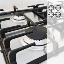 Super General Freestanding Gas-Cooker 4-Burner Full-Safety, Stainless-Steel Cooker, Gas Oven with Automatic Ignition, Silver, 50 x 50 x 85 cm, SGC 5470MSFS