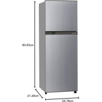 Toshiba 231 Liters, Top Mount Silver Refrigerator, ‎GRA33USSK