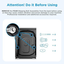 Midea 12KG Front Load Smart Washing Machine With Lunar Dial, 1400 RPM, 14 Programs, Fully Automatic Washer, Digital LED Display, BLDC Inverter, Steam Care, Wi-Fi Connectivity, Titanium, MF200W120WBTGCC, Black