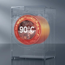 Midea 12KG Front Load Smart Washing Machine With Lunar Dial, 1400 RPM, 14 Programs, Fully Automatic Washer, Digital LED Display, BLDC Inverter, Steam Care, Wi-Fi Connectivity, Titanium, MF200W120WBTGCC, Black