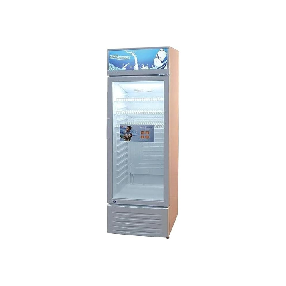 Super General 295 Liters Double Layered Glass Single Door Chiller, SGSC298, White