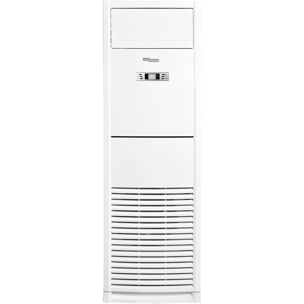 Super General 5 Ton Floor Standing Split Air Conditioner, 60000 BTU, Auto-Restart, Sleep-Mode, SGFS-60-GE, 61 x 39 x 192.5 cm for Home, Office, Commercial Use, White