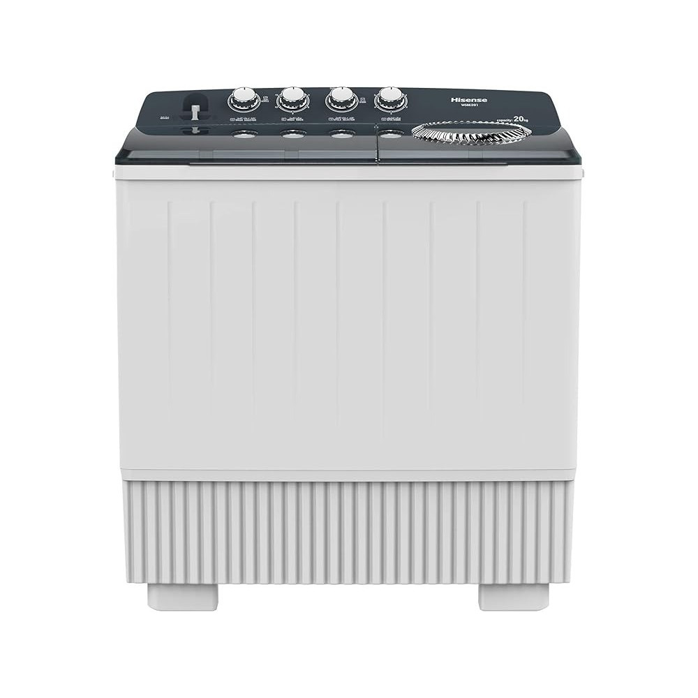 Hisense 20 Kg Twin Tub Semi Automatic Washing Machine, White Model WSBE201