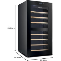 Kenwood Beverage Cooler 43 Bottles Wine Refrigerator With Dual Temperature Zone, Double Glass Door, Blue Light, Smart Control BCW43.000Bk, Black