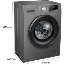Hisense 7Kg Front Loading Washing Machine 1200 Rpm, Silver Model WFPV7012MT