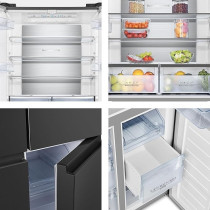 Hisense 561 Liter Side By Side Cross Door Refrigerator, Black RQ561N4AB1