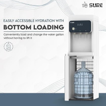 Sure Bottom Loading Water Dispenser, Child Safety Lock, Triple Faucets With Temperature Mode, Floor Standing, Navy Blue/White, SBL2270WP