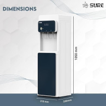 Sure Bottom Loading Water Dispenser, Child Safety Lock, Triple Faucets With Temperature Mode, Floor Standing, Navy Blue/White, SBL2270WP
