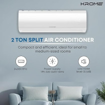 Krome 2 Ton AC,Split Air Conditioner with Advanced Rotary Compressor Technology, 24000 BTU,Low Noise,Environment Friendly R-410a, Smooth and Stable Operations, White KR-AR24TT3