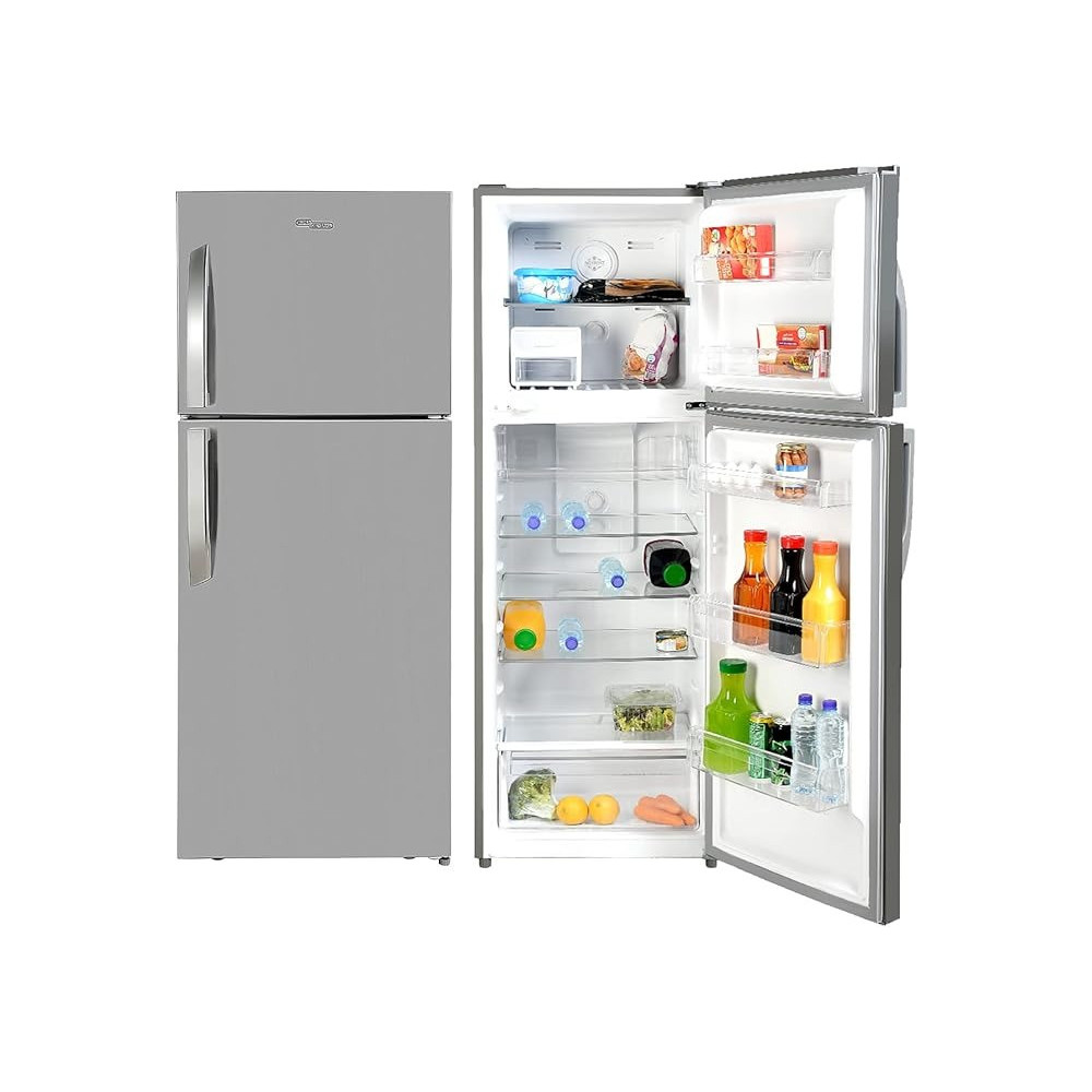 Super General 510 Liters Gross Double Door Refrigerator-Freezer, No-Frost, Multi-Flow-Cooling, Lock And Key, Inox finish, SGR-510-l, 68.2 x 70.5 x 178 cm, Silver