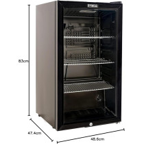 Ymda Mini Glass Door Refrigerator YCC110G, Black