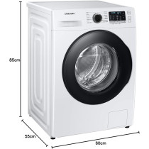 Samsung Front Loading Washer With Eco Bubble, Hygiene Steam, DIT, 8kg Capacity, White