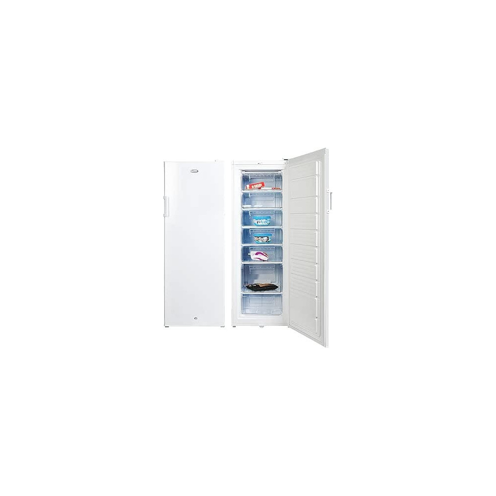 Super General Upright Freezer 350 Liter Gross Volume, Compact Deep-Freezer With 7 Plastic Drawers, Lock and Key, 60 x 60 x 170 cm, SGUF-348-H, White