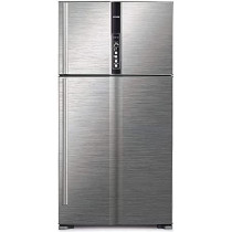 Hitachi 990L Gross Top Mount Double Door Premium Refrigerator, 2 Doors Fridge, Dual Fan Cooling, LED Panel, Twist Ice Tray, Brilliant Silver,RV990PUK1KBSL