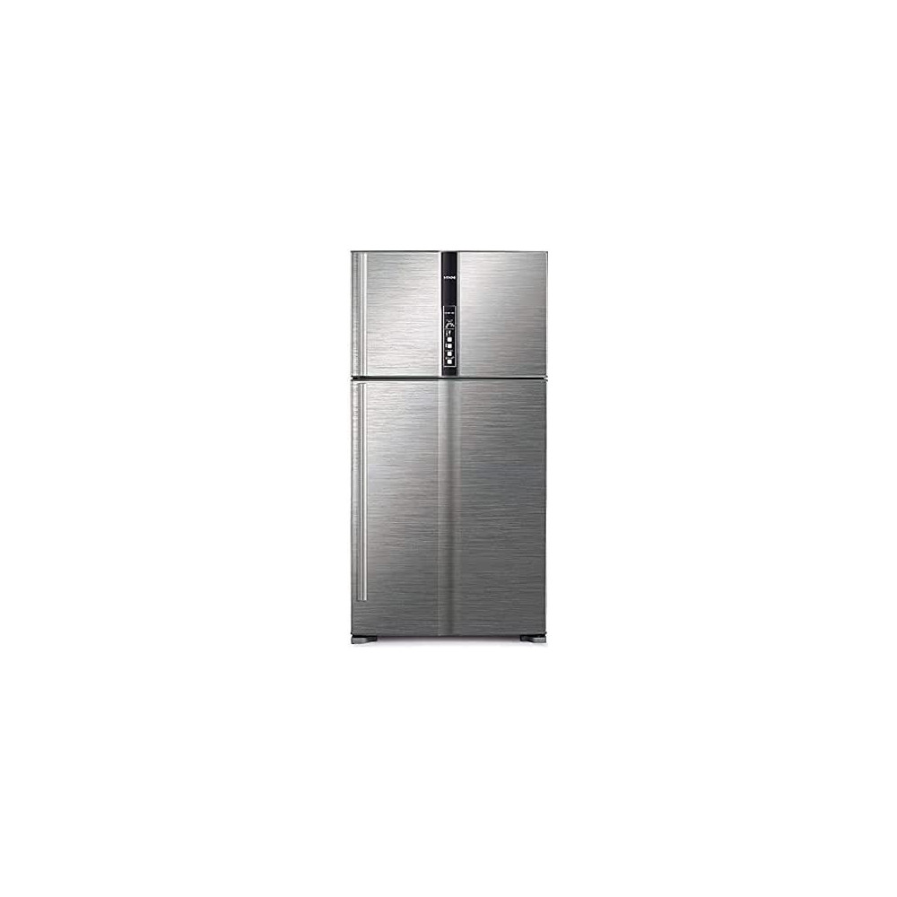 Hitachi 990L Gross Top Mount Double Door Premium Refrigerator, 2 Doors Fridge, Dual Fan Cooling, LED Panel, Twist Ice Tray, Brilliant Silver,RV990PUK1KBSL