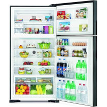 Hitachi 990L Gross Top Mount Double Door Premium Refrigerator, 2 Doors Fridge, Dual Fan Cooling, LED Panel, Twist Ice Tray, Brilliant Silver,RV990PUK1KBSL