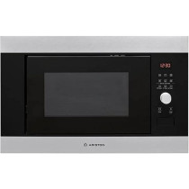 Ariston Built In 25L Microwave Oven With Grill, Inverter, LCD Display, Defrost Reheat and Grilling, Stainless Steel, Auto Programs, Child Lock, Round Grill Grid, 900W, 1000W Grill, Inox, MF25GUKIXA
